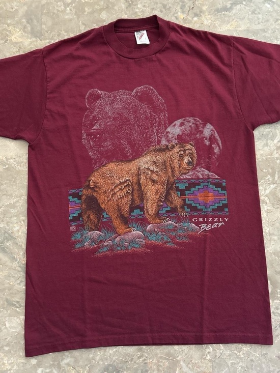 Jerzees Other - Vintage 1990s Grizzly Bear Wildlife Graphic T-Shirt USA Made Large